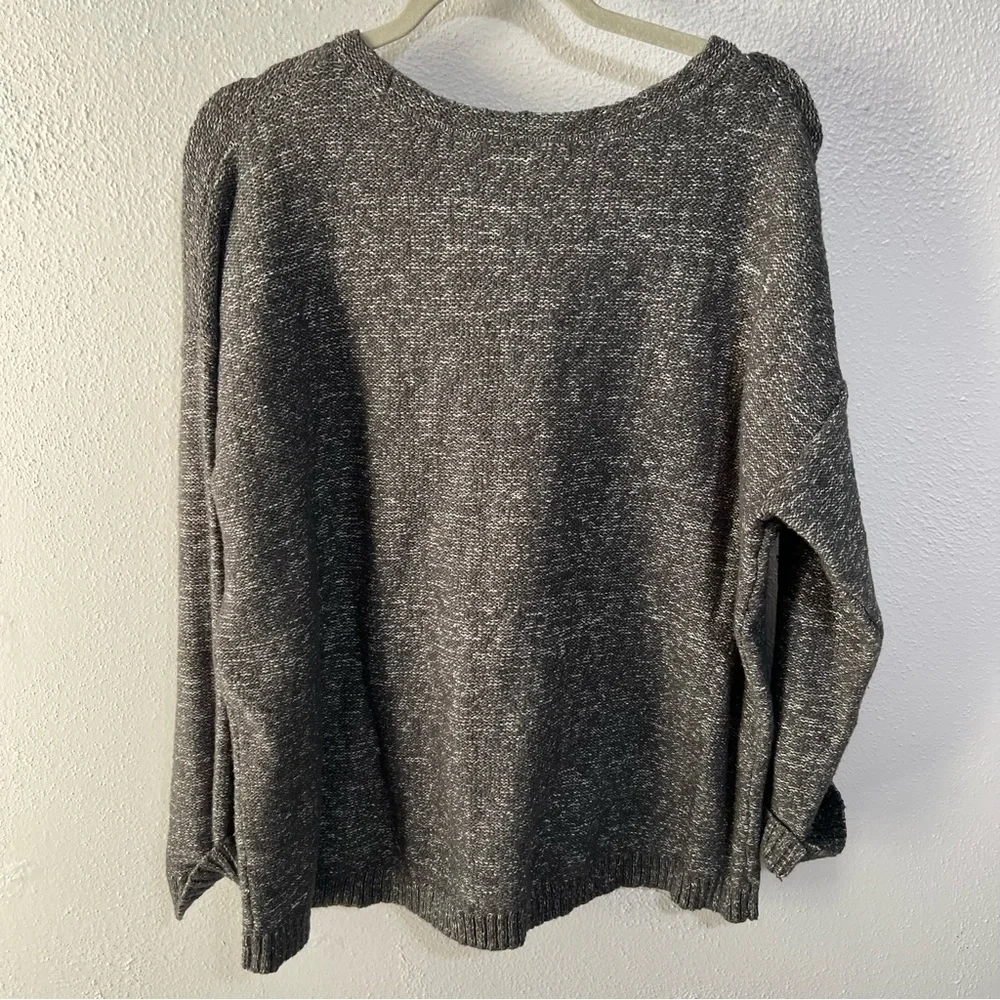 J. Jill Pure Jill Heathered gray sweater size med - Picture 4 of 7